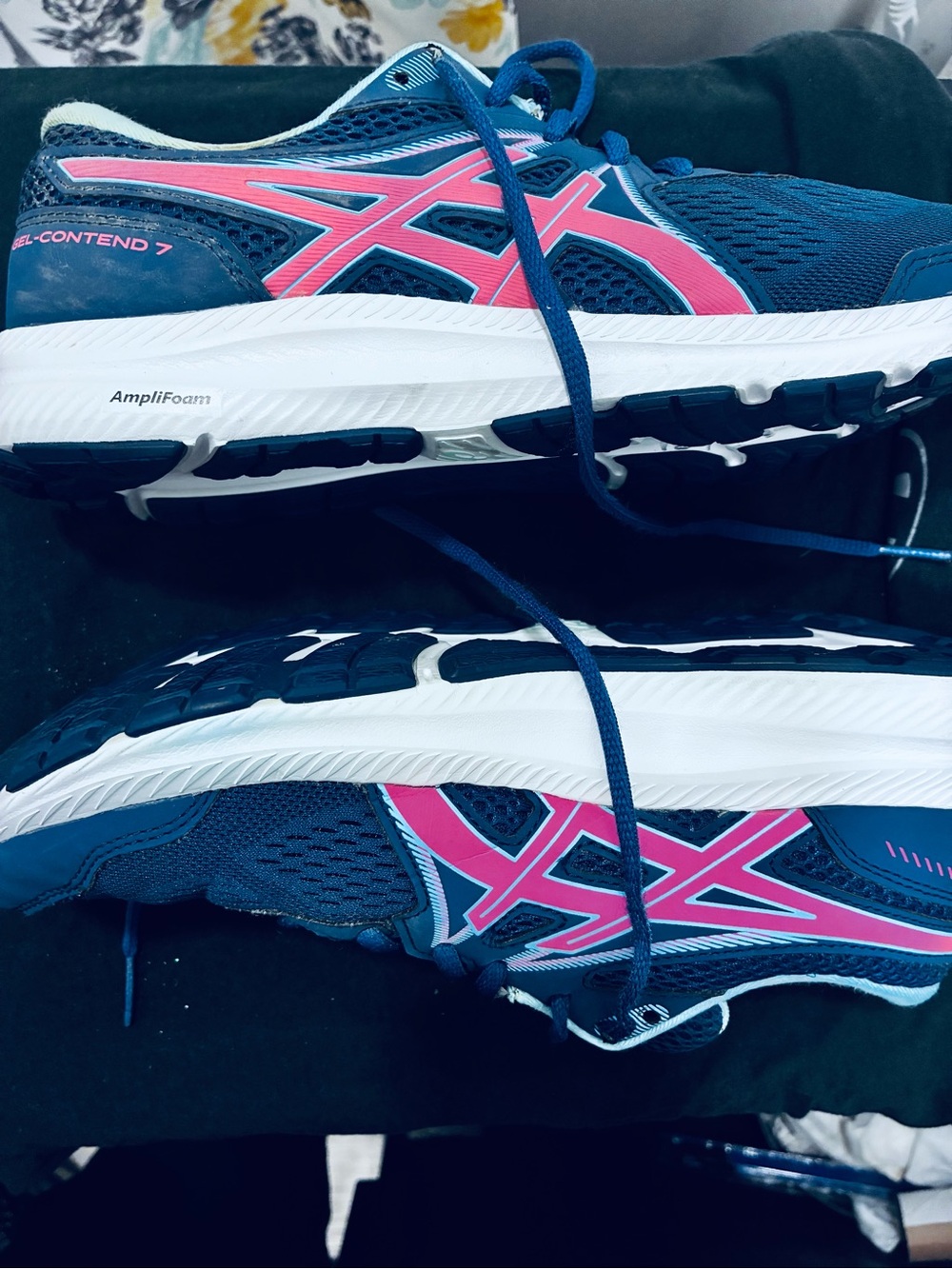 ASICS Women's Navy and Pink Gel-Contend 7 Running Shoes